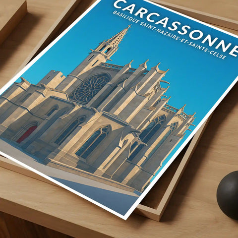 Affiche - Carcassonne - Basilique Saint-Nazaire-et-Sainte-Celse