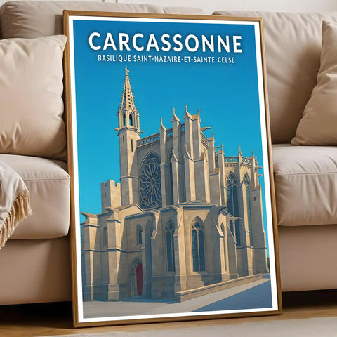 Affiche - Carcassonne - Basilique Saint-Nazaire-et-Sainte-Celse