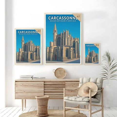 Affiche - Carcassonne - Basilique Saint-Nazaire-et-Sainte-Celse