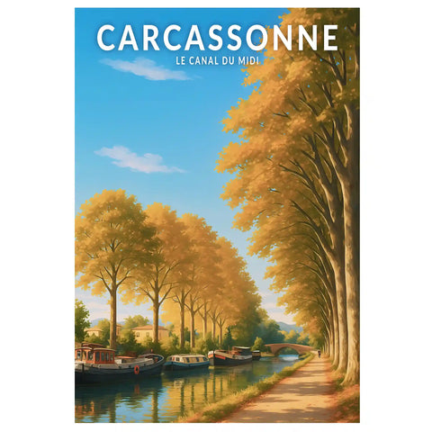 Affiche - Carcassonne - Le Canal du Midi