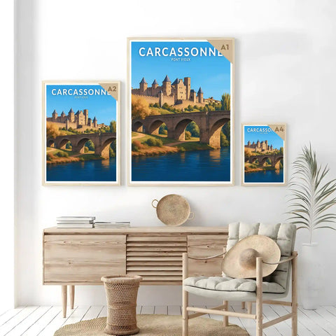 Affiche - Carcassonne - Pont Vieux