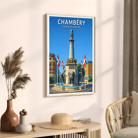 Affiche - Chambéry - Fontaine des Éléphants