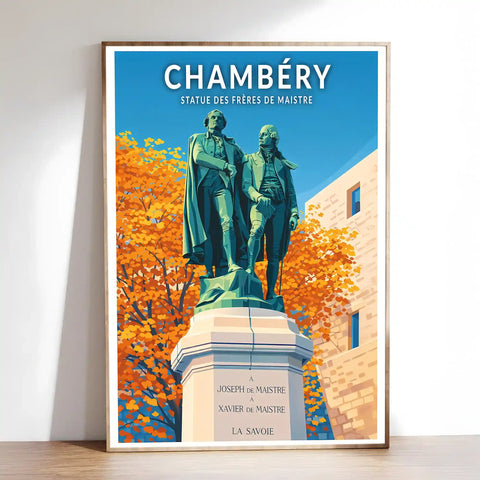 Affiche - Chambéry - Statue des Frères de Maistre
