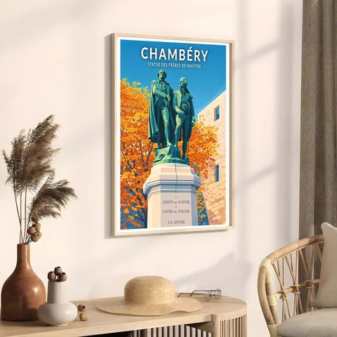 Affiche - Chambéry - Statue des Frères de Maistre