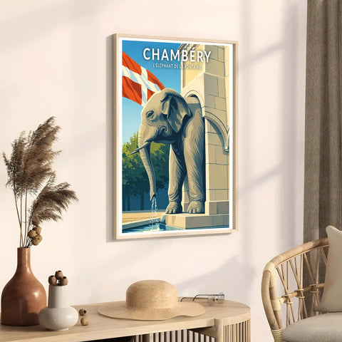 Affiche - Chambéry - l'Éléphant de la Fontaine