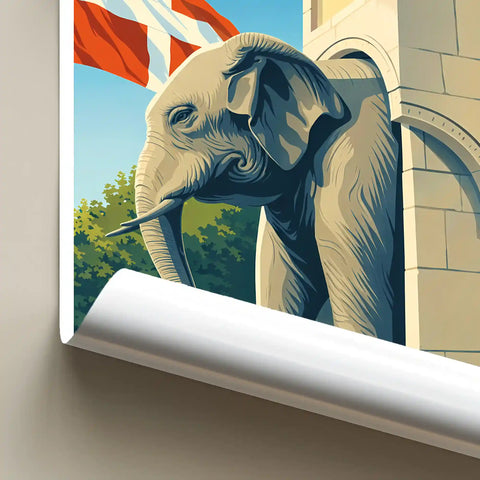 Affiche - Chambéry - l'Éléphant de la Fontaine