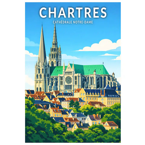 Affiche - Chartres - Cathédrale Notre-Dame