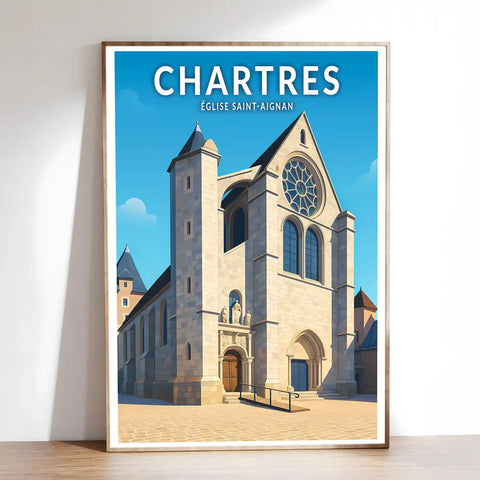 Affiche - Chartres - Église Saint-Aignan