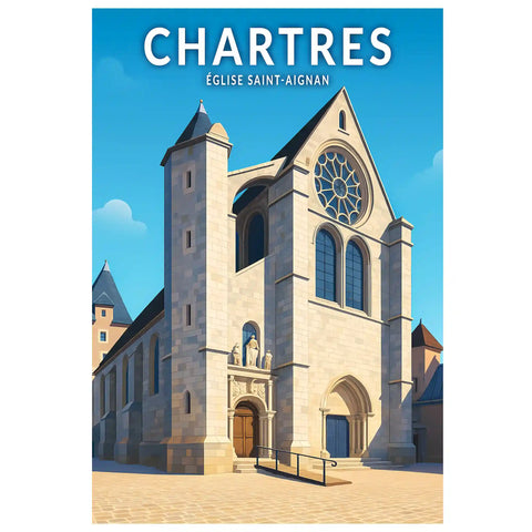 Affiche - Chartres - Église Saint-Aignan