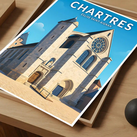Affiche - Chartres - Église Saint-Aignan