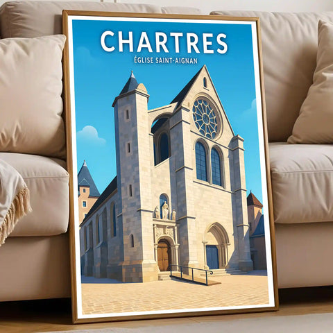 Affiche - Chartres - Église Saint-Aignan