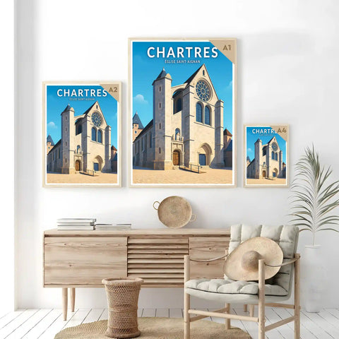 Affiche - Chartres - Église Saint-Aignan