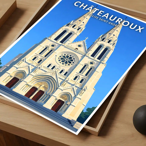 Affiche - Châteauroux - Église Saint-André