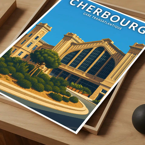 Affiche - Cherbourg - Gare Transatlantique