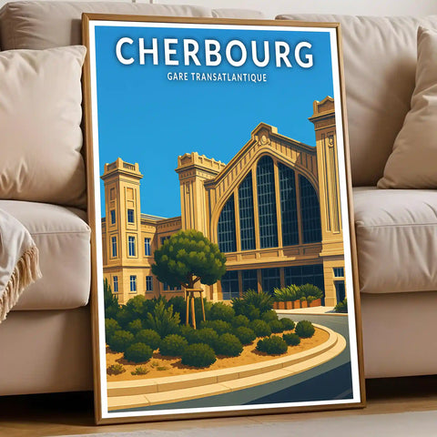 Affiche - Cherbourg - Gare Transatlantique