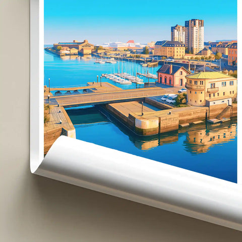 Affiche - Cherbourg - Pont Tournant