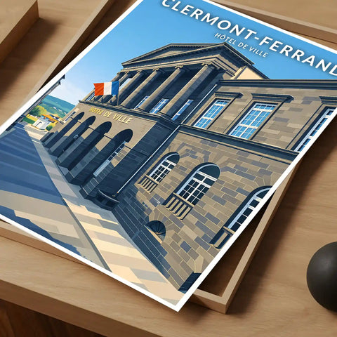Affiche - Clermont-Ferrand - Hôtel de Ville