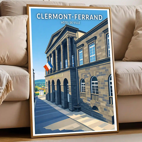Affiche - Clermont-Ferrand - Hôtel de Ville