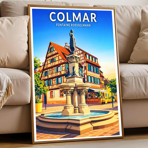 Affiche - Colmar - Fontaine Roesselmann