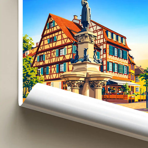 Affiche - Colmar - Fontaine Roesselmann