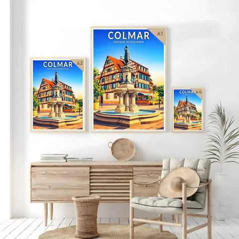 Affiche - Colmar - Fontaine Roesselmann