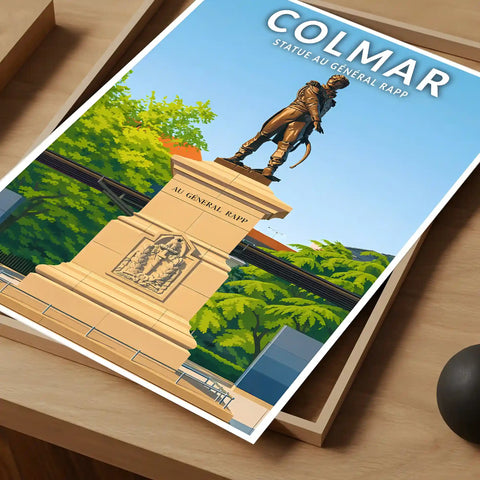 Affiche - Colmar - Statue du Général Rapp