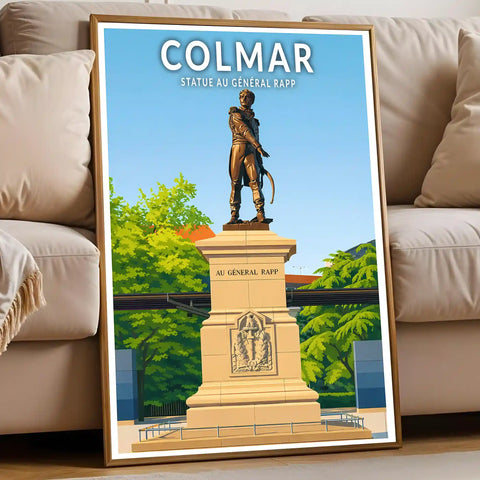 Affiche - Colmar - Statue du Général Rapp