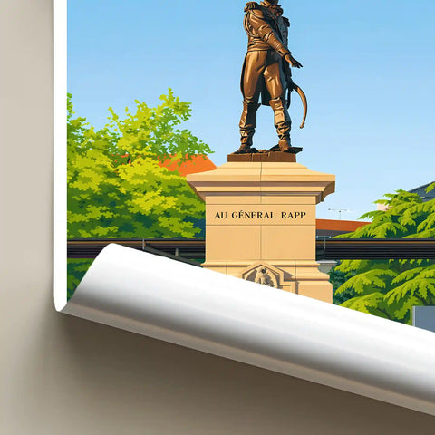 Affiche - Colmar - Statue du Général Rapp
