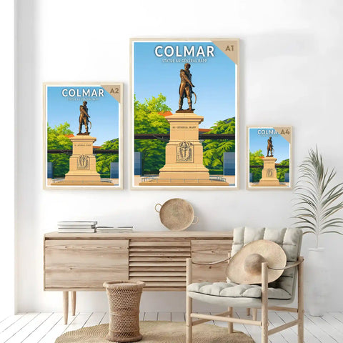 Affiche - Colmar - Statue du Général Rapp