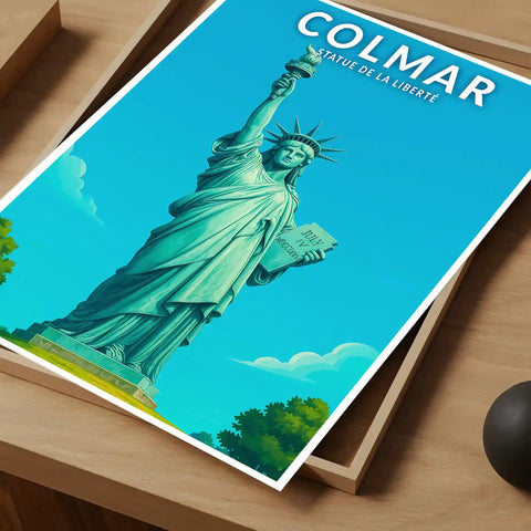 Affiche - Colmar - Statue de la Liberté