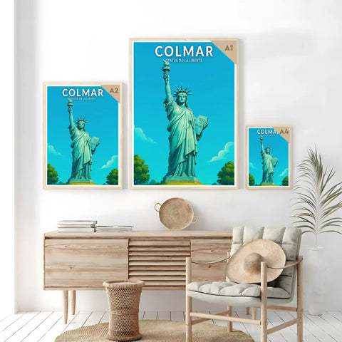 Affiche - Colmar - Statue de la Liberté