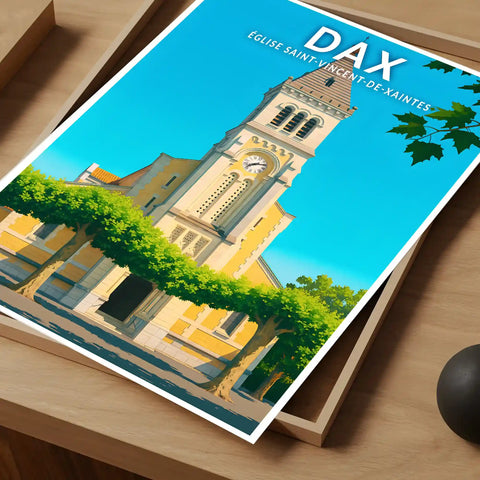 Affiche - Dax - Église Saint-Vincent-de-Xaintes