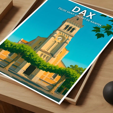 Affiche - Dax - Église Saint-Vincent-de-Xaintes