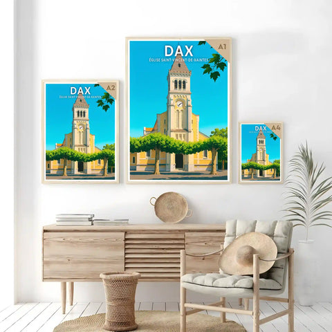 Affiche - Dax - Église Saint-Vincent-de-Xaintes