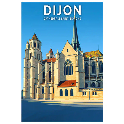 Affiche - Dijon - Cathédrale Saint-Bénigne