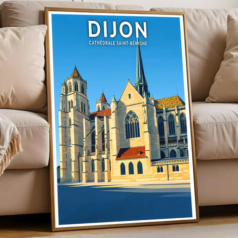 Affiche - Dijon - Cathédrale Saint-Bénigne