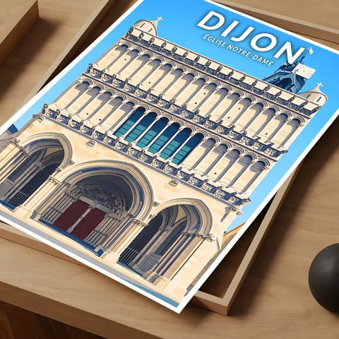 Affiche - Dijon - Église Notre-Dame