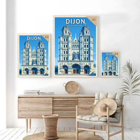 Affiche - Dijon - Église Saint-Michel