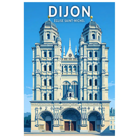 Affiche - Dijon - Église Saint-Michel