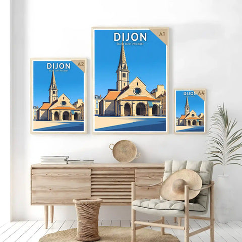 Affiche - Dijon - Église Saint-Philibert
