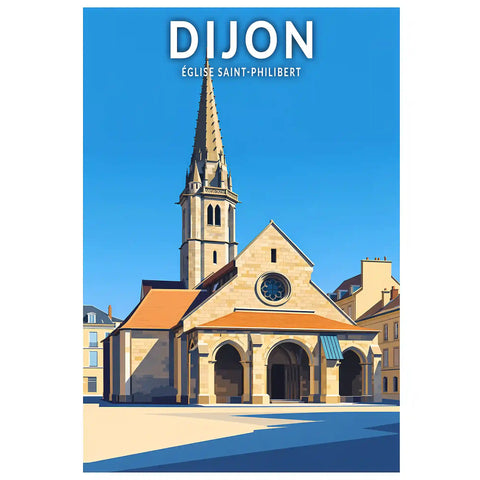 Affiche - Dijon - Église Saint-Philibert