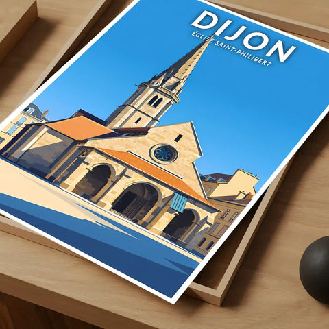 Affiche - Dijon - Église Saint-Philibert
