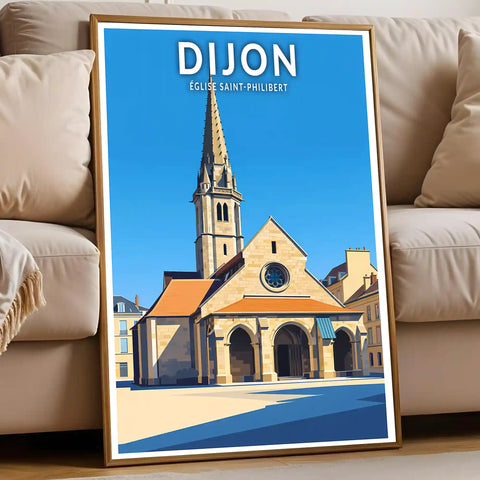 Affiche - Dijon - Église Saint-Philibert