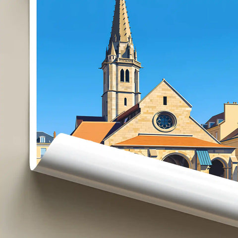 Affiche - Dijon - Église Saint-Philibert