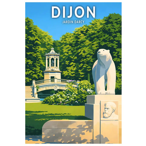 Affiche - Dijon - Jardin Darcy