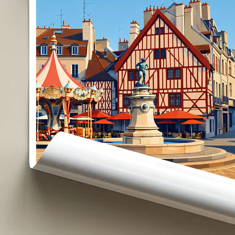 Affiche - Dijon - Place François Rude