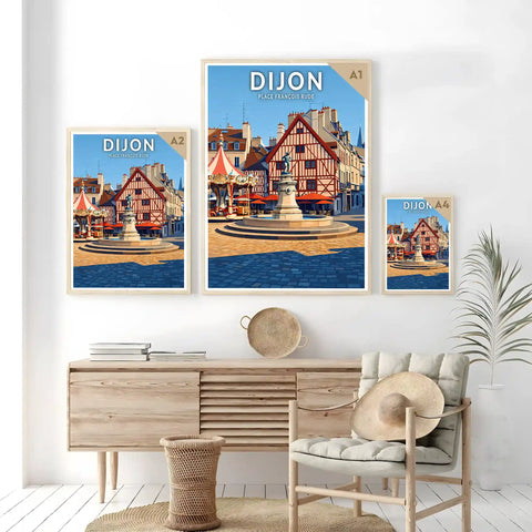 Affiche - Dijon - Place François Rude