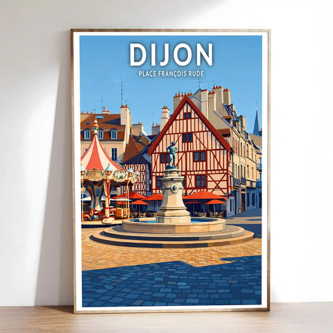 Affiche - Dijon - Place François Rude