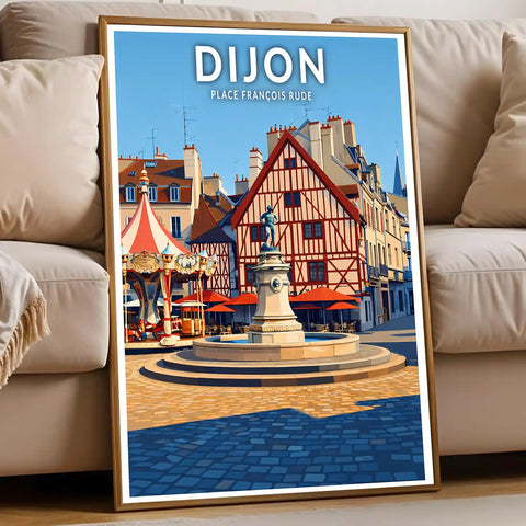 Affiche - Dijon - Place François Rude