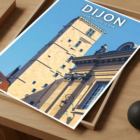 Affiche - Dijon - Tour Philippe le Bon